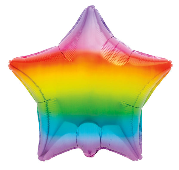 GRADIENT RAINBOW STAR 45CM (18") FOIL BALLOON